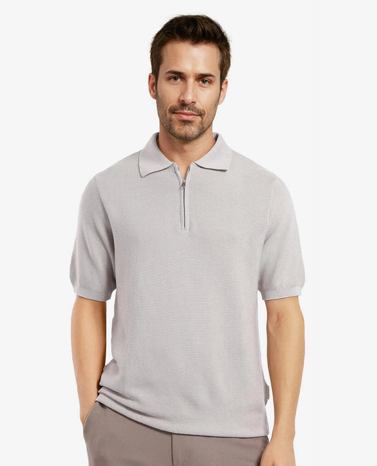 Rare Rabbit Men's Nett Beige Cotton Plain Regular Fit Half Sleeve Polo