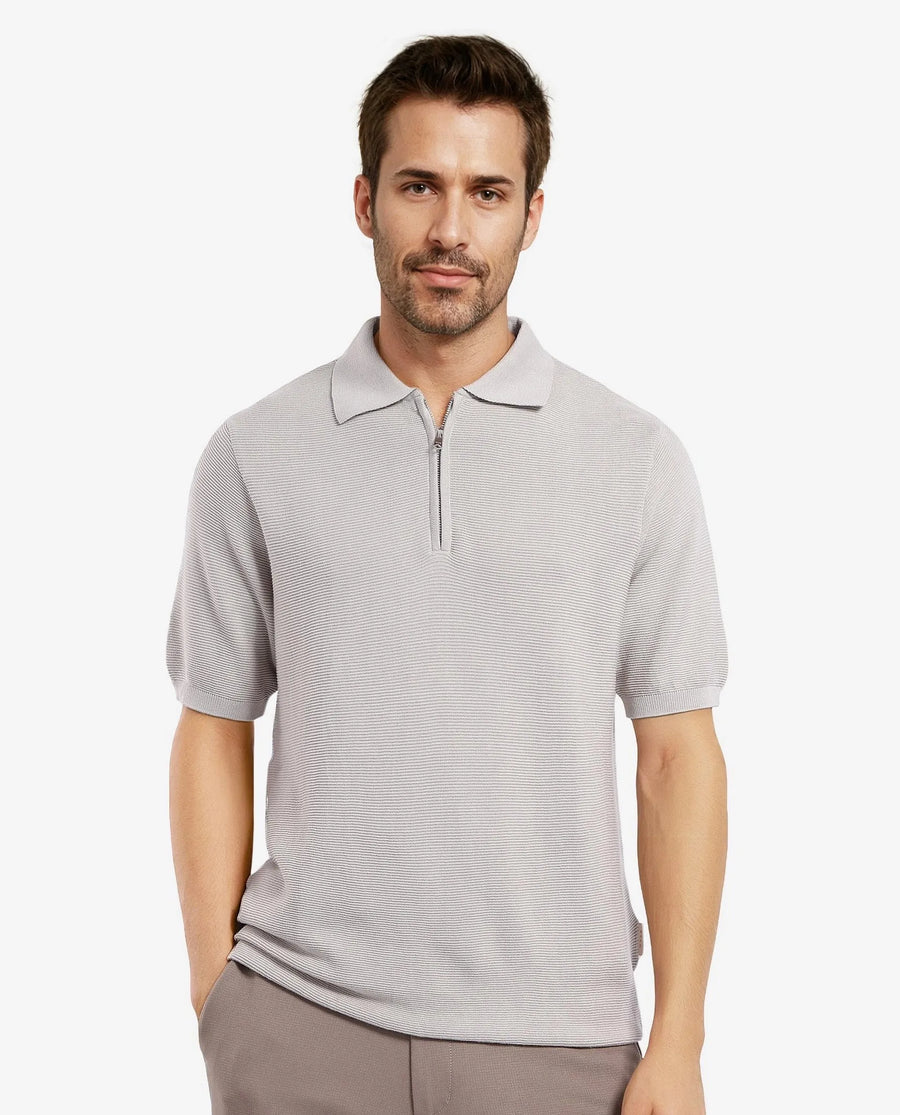 Rare Rabbit Men's Nett Beige Cotton Plain Regular Fit Half Sleeve Polo
