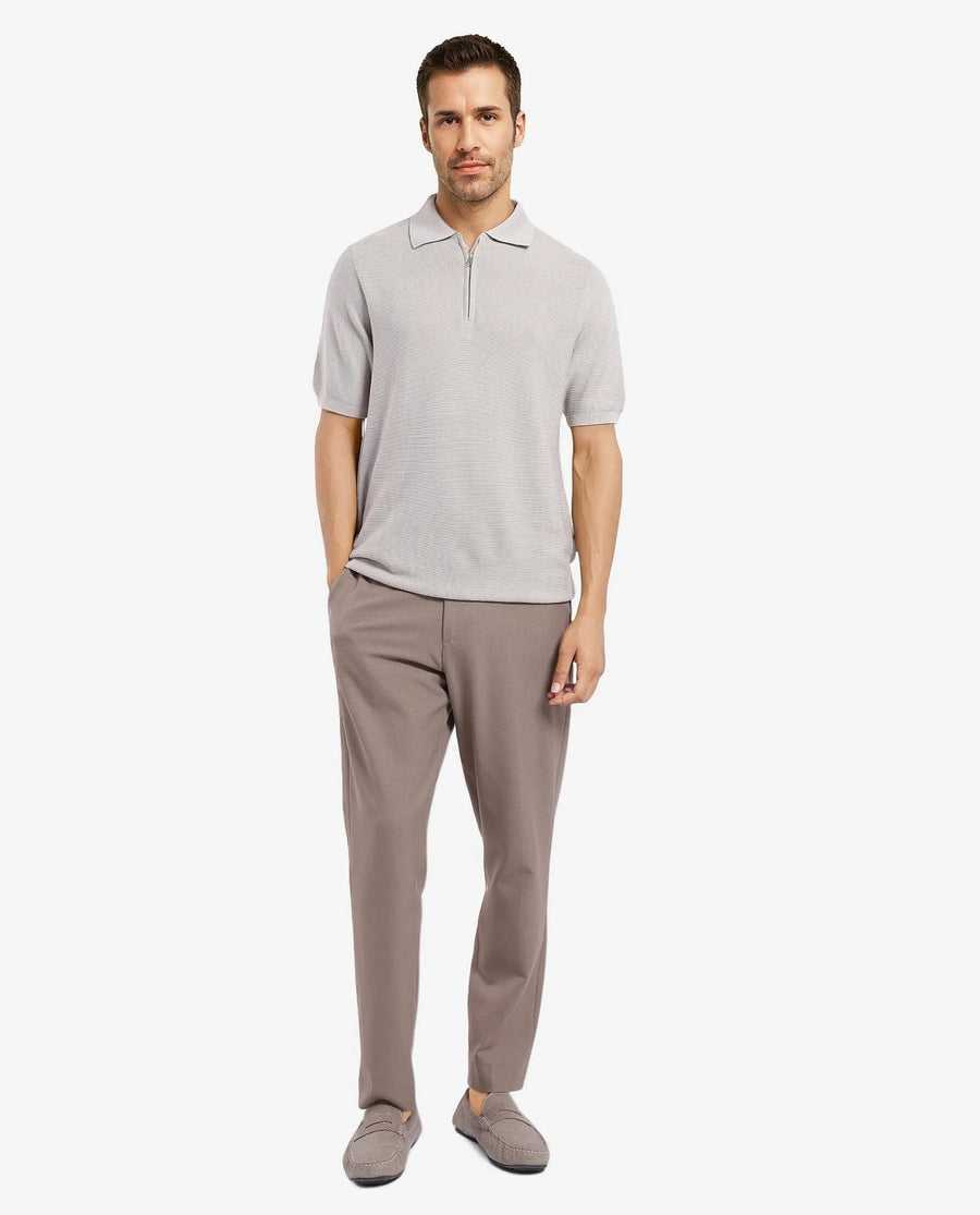 Rare Rabbit Men's Nett Beige Cotton Plain Regular Fit Half Sleeve Polo