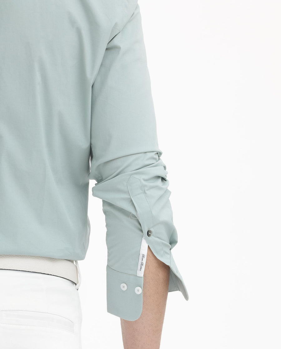 Rare Rabbit Men's Neutron8 Pastel Green Cotton Plain Regular Fit Full Sleeve Collared Shirt