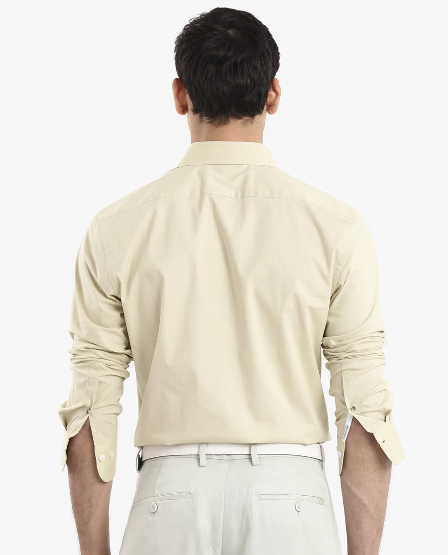 Rare Rabbit Men's Neutron-9 Pastel Green Cotton Plain Regular Fit Full Sleeve Collared Shirt
