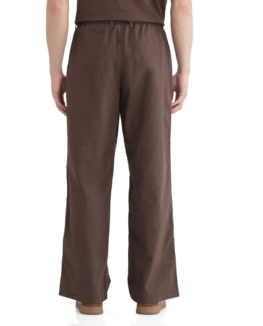 Rare Rabbit Men's Newnon Brown Cotton Plain Baggy Fit Track Pant