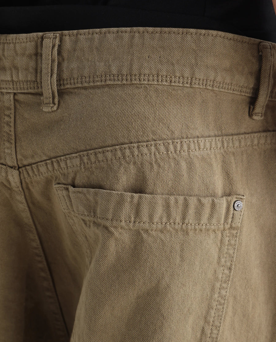 Rare Rabbit Men's Niot Khaki Cotton Plain Baggy Fit Jeans