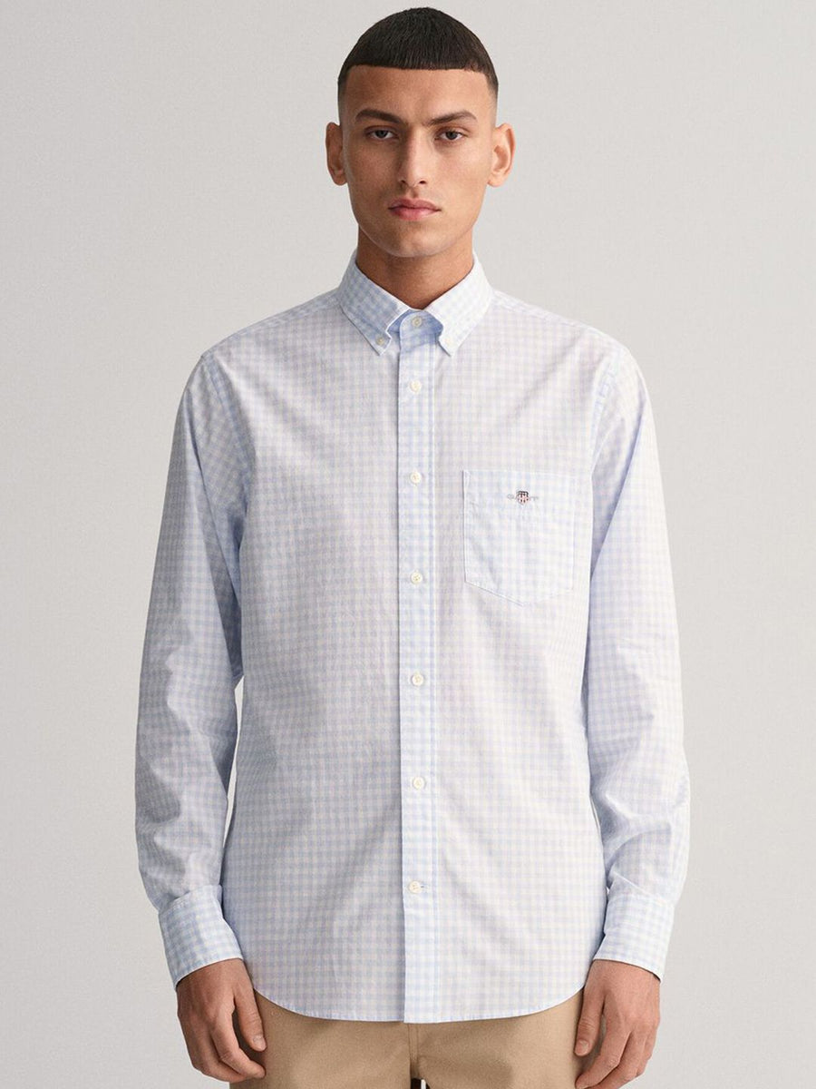 GANT Men Gingham Checked Button-Down Collar Cotton Casual Shirt