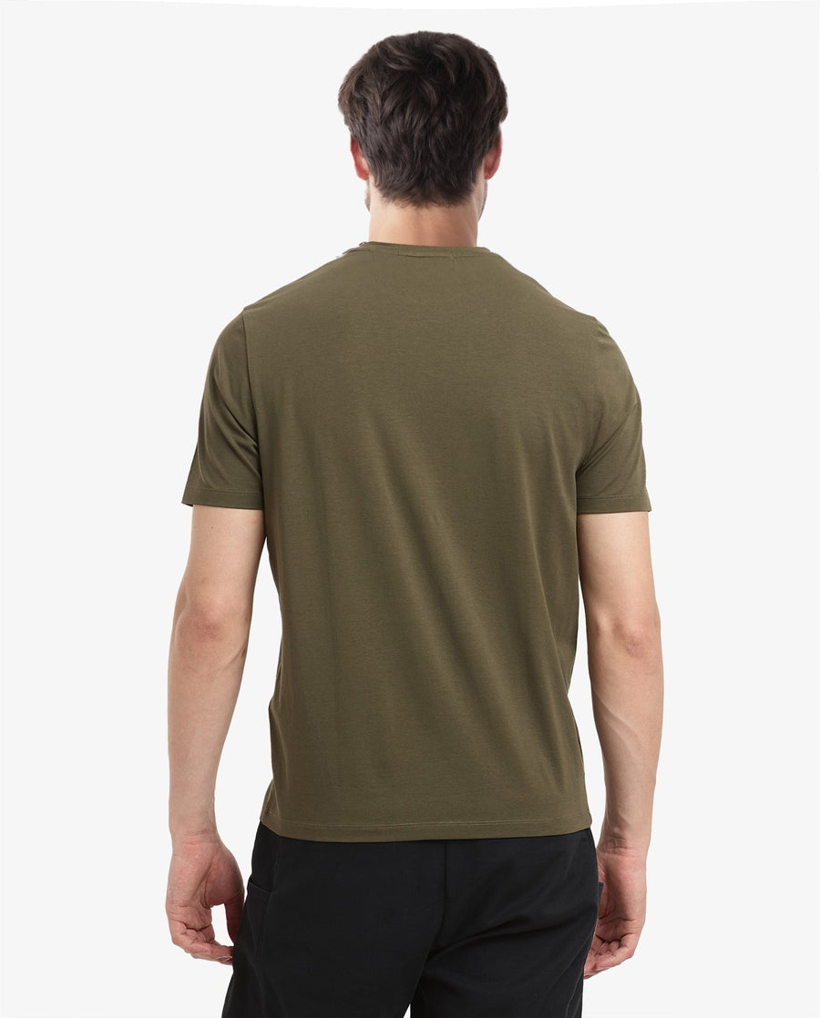 Rare Rabbit Men's Noam Dusky Olive Cotton Graphic Print Regular Fit Half Sleeve Crew Neck T-Shirt
