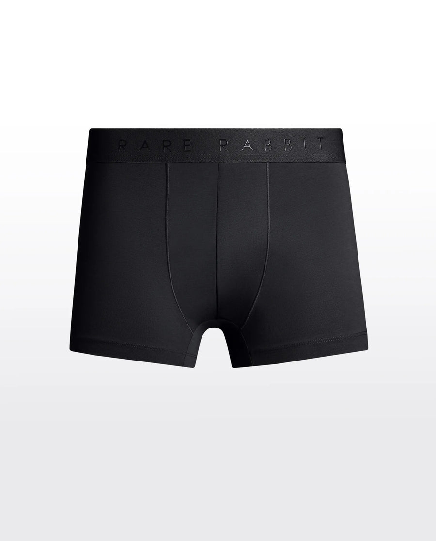 Rare Rabbit Men Now Black/White/Grey Soft Cotton Stretch Trunks (Pack Of 3)