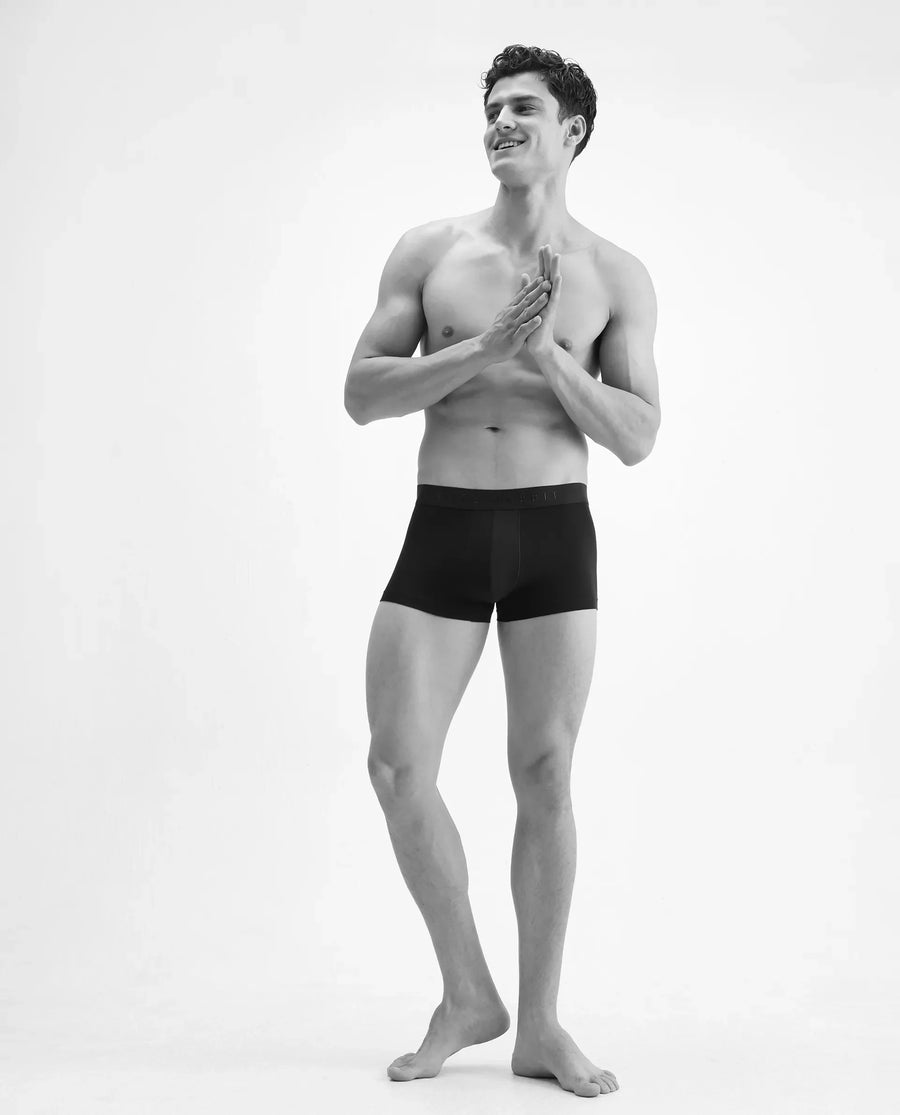 Rare Rabbit Men Now Navy Soft Cotton Stretch Trunks (Pack Of 3)
