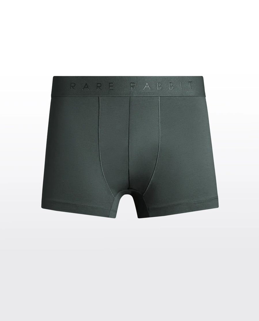 Rare Rabbit Men Now Olive/Prune/Teal Soft Cotton Stretch Trunks (Pack Of 3)