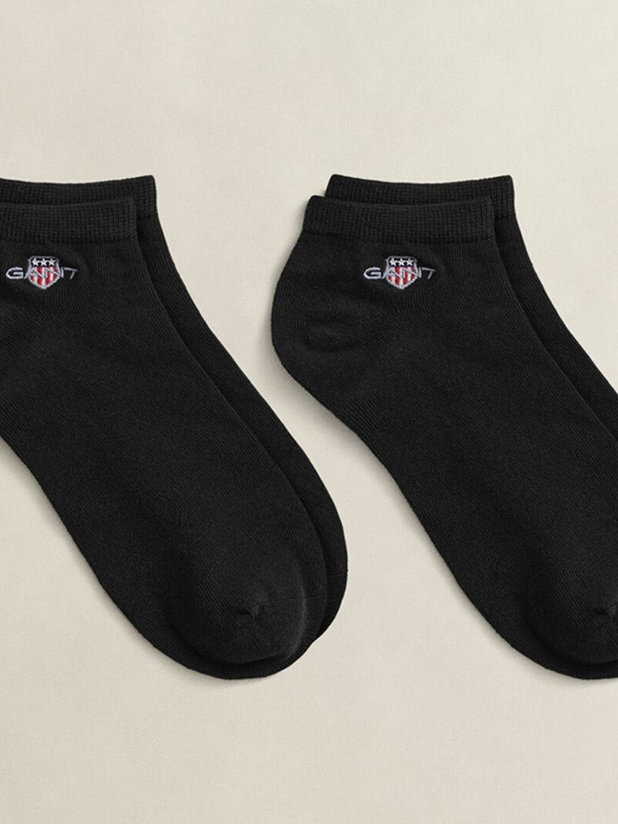 Gant Men Black Solid Shield Ankle Length Socks Pack of 2