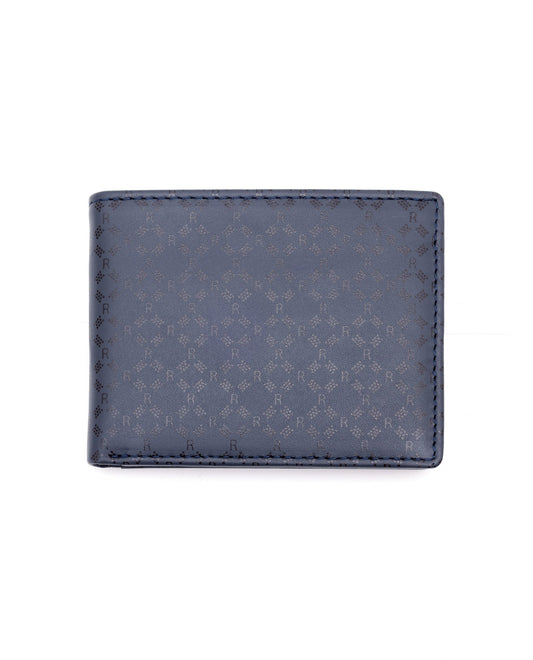 Rare Rabbit Men's Bamb Blue Bi-Fold Slim Rfid Embossed Wallet