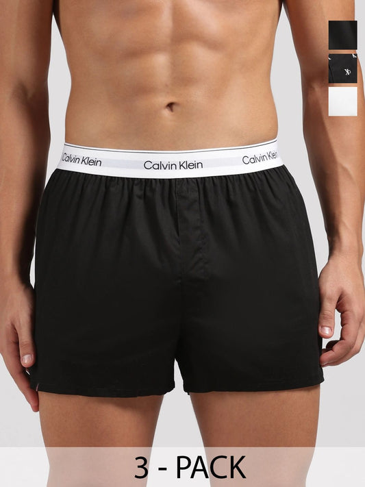 Calvin Klein Underwear Pack Of 3 Printed Mid-Rise Boxers