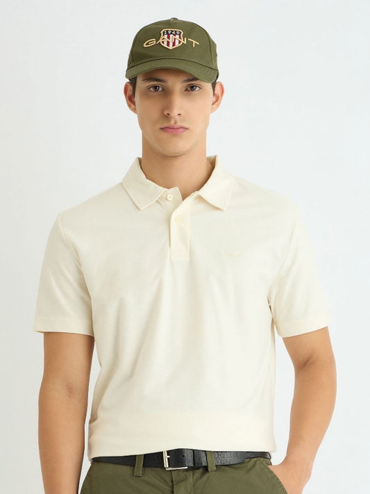 GANT  Solid Polo Collar Pure Pure Cotton T-shirt