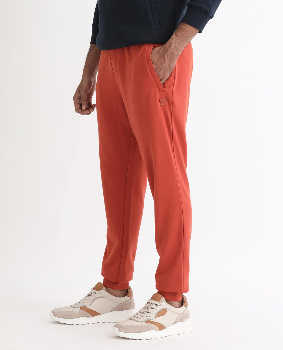 Rare Rabbit Men's Ogano Rust Cotton Plain Regular Fit Joggers