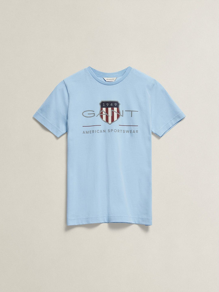Gant Boys Blue Printed Regular Fit Archieve Shield T-Shirt