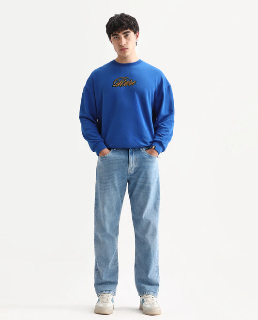 Rare Rabbit Men's Omir-R Light Blue Cotton Blend Fabric Button Closure Morris Regular Fit Plain Jeans