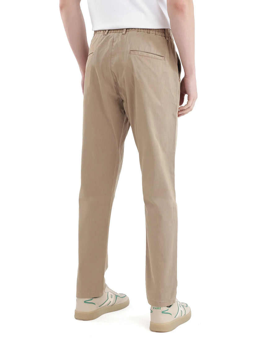 Rare Rabbit Men's Orany Olive Cotton Plain Regular Fit Trouser