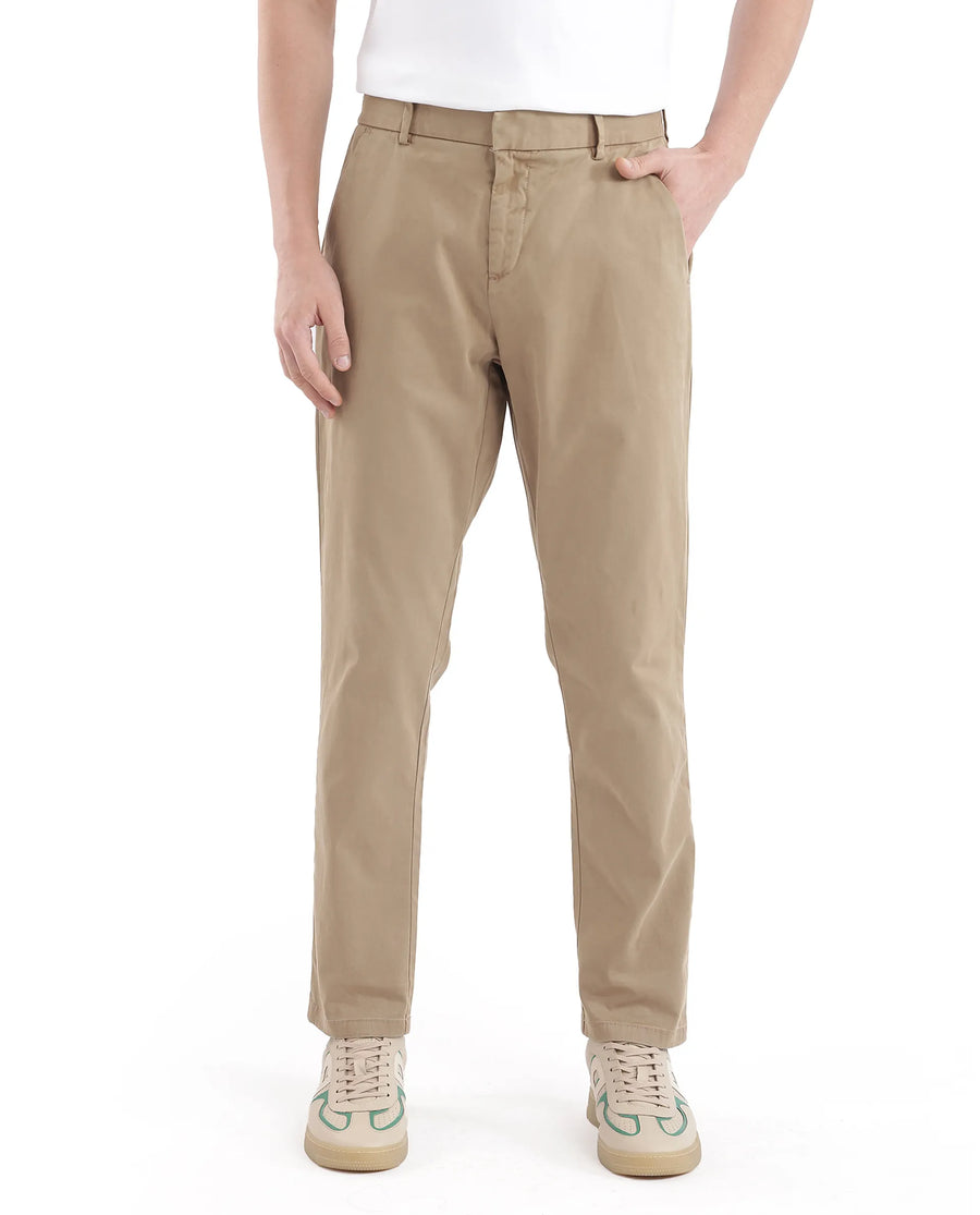 Rare Rabbit Men's Orany Olive Cotton Plain Regular Fit Trouser