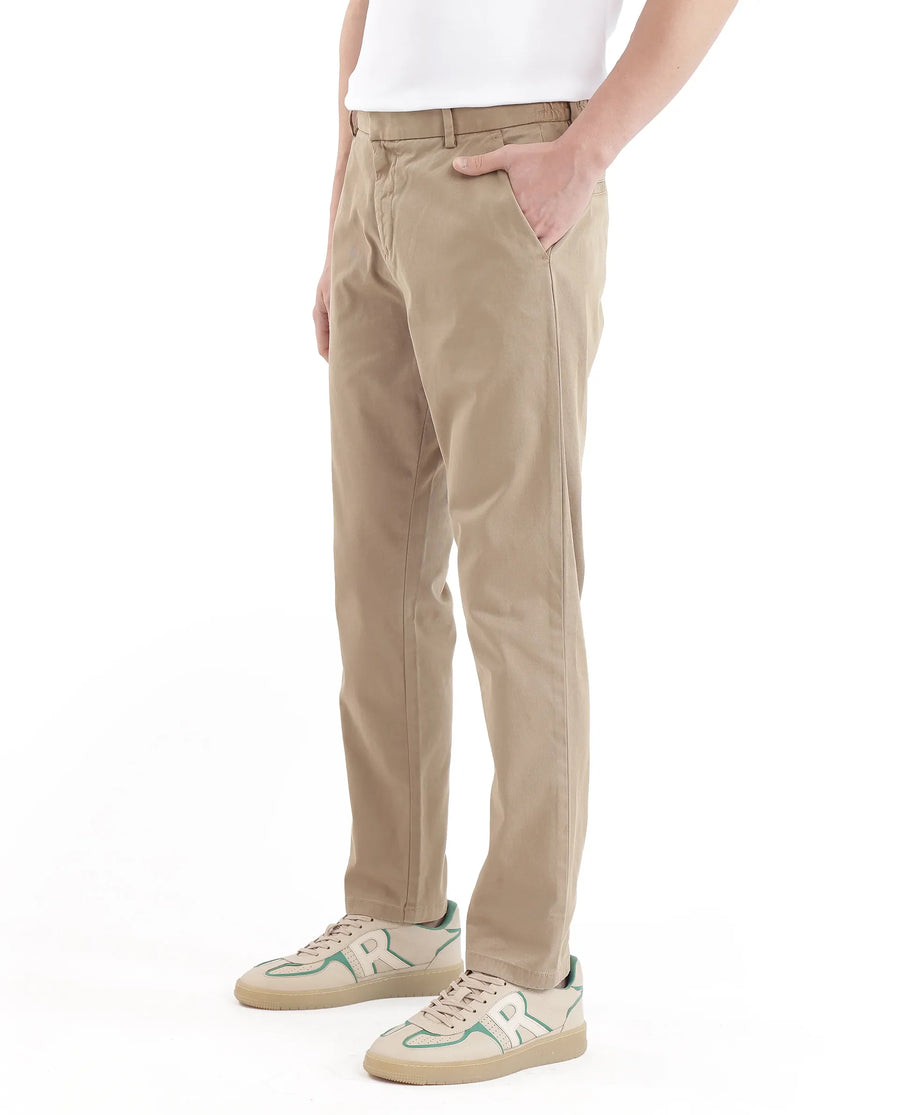 Rare Rabbit Men's Orany Olive Cotton Plain Regular Fit Trouser