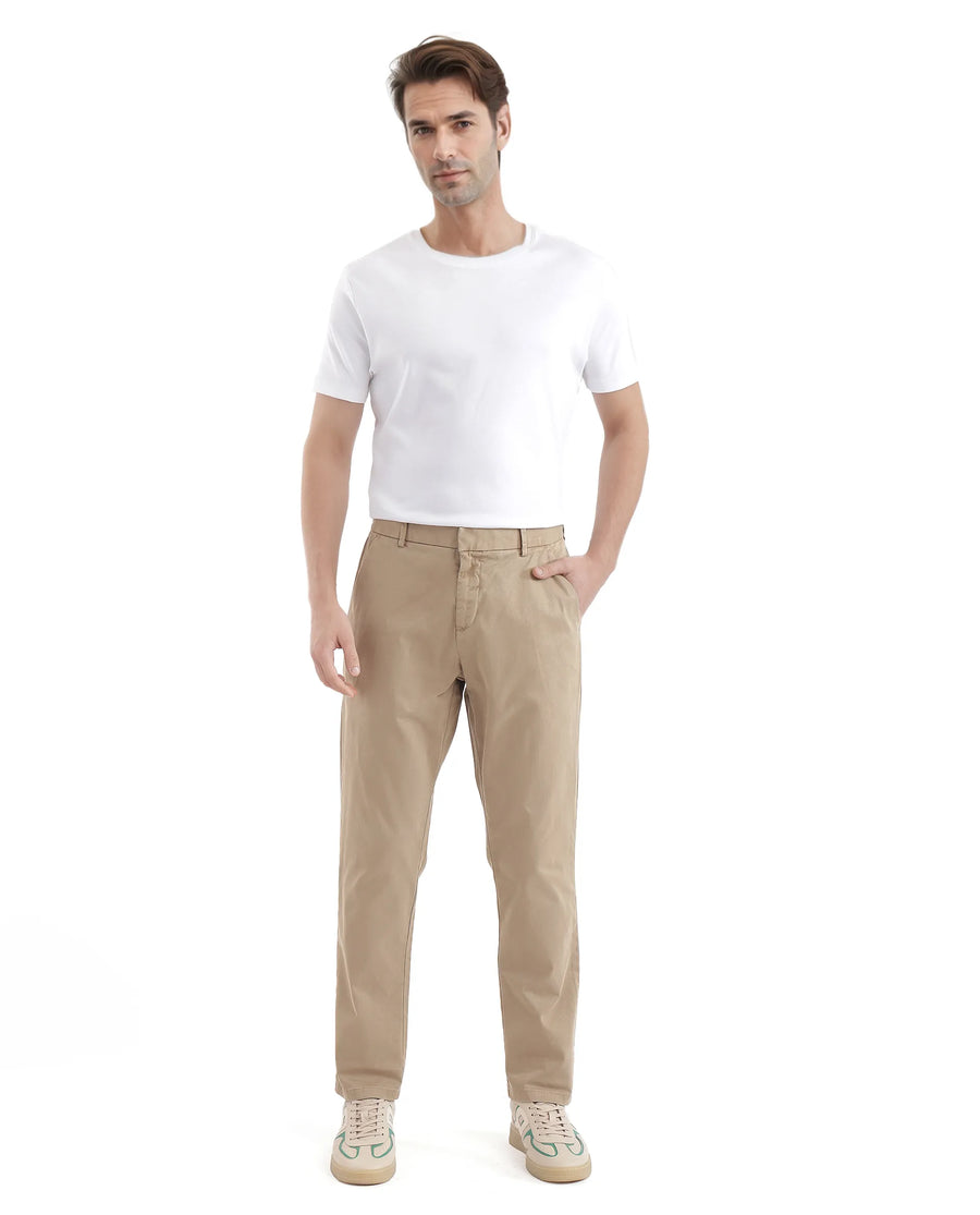 Rare Rabbit Men's Orany Olive Cotton Plain Regular Fit Trouser