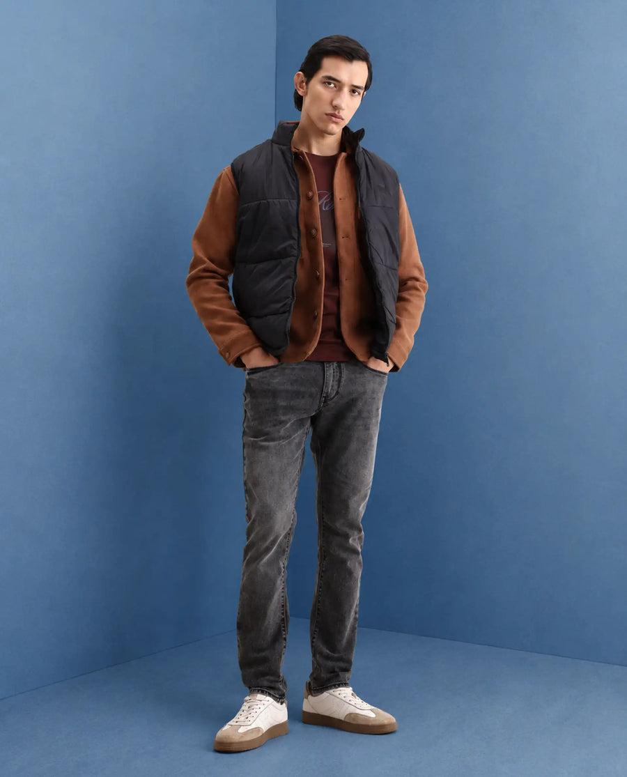 Rare Rabbit Men's Oris 26 Dark Grey Cotton Blend Fabric Hawk Slim Fit Plain Jeans