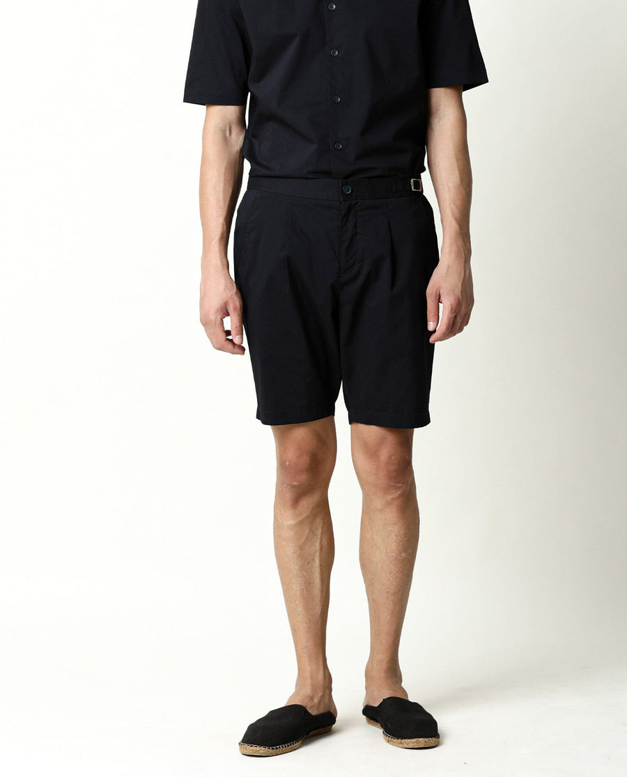 Rare Rabbit Men's Osaka Navy Cotton Plain Regular Fit Shorts