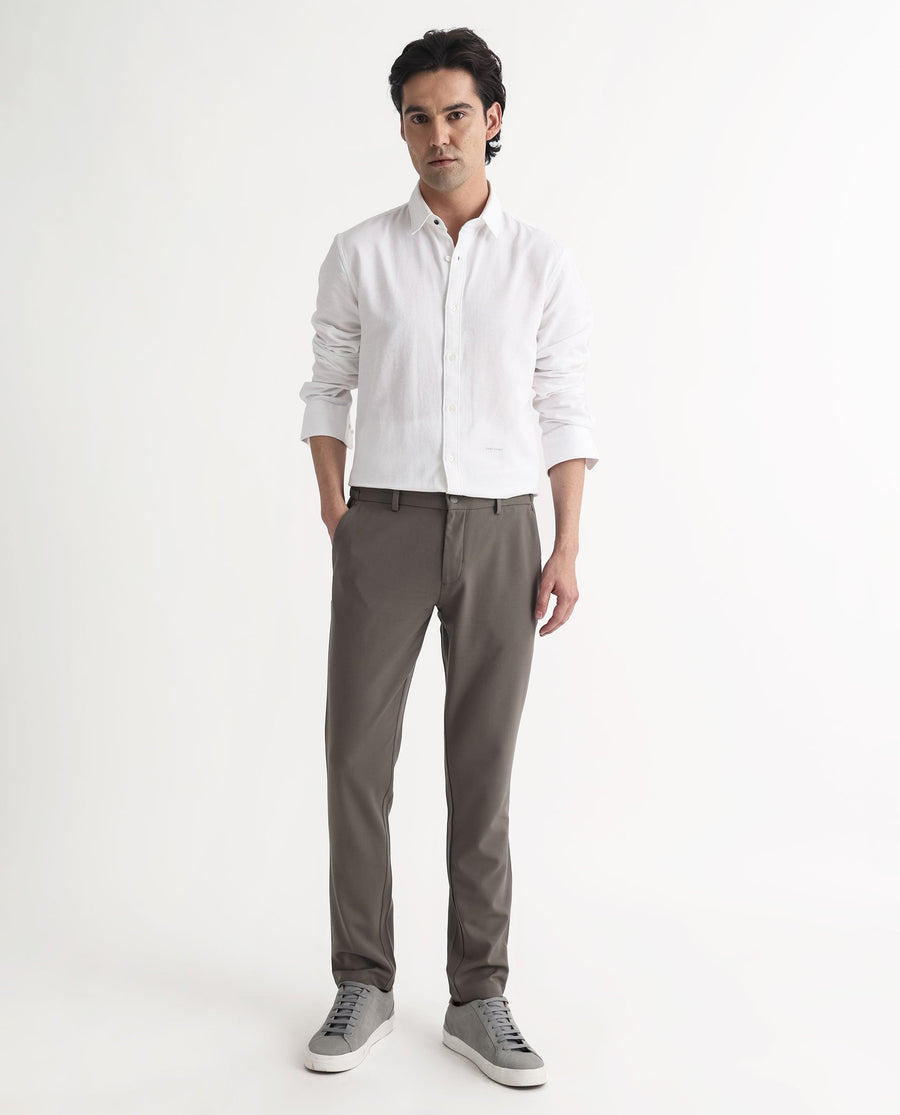 Rare Rabbit Men's Otago White Cotton Plain Regular Fit Full Sleeve Collared Shirt