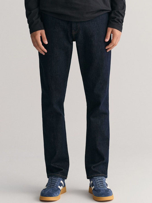 GANT Men Washed Slim Fit Mid-Rise Low Jeans