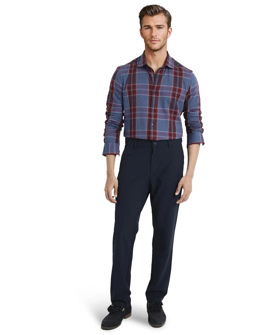 Rare Rabbit Men's Paina Red Cotton Checked Print Regular Fit Full Sleeve Collared Shirt