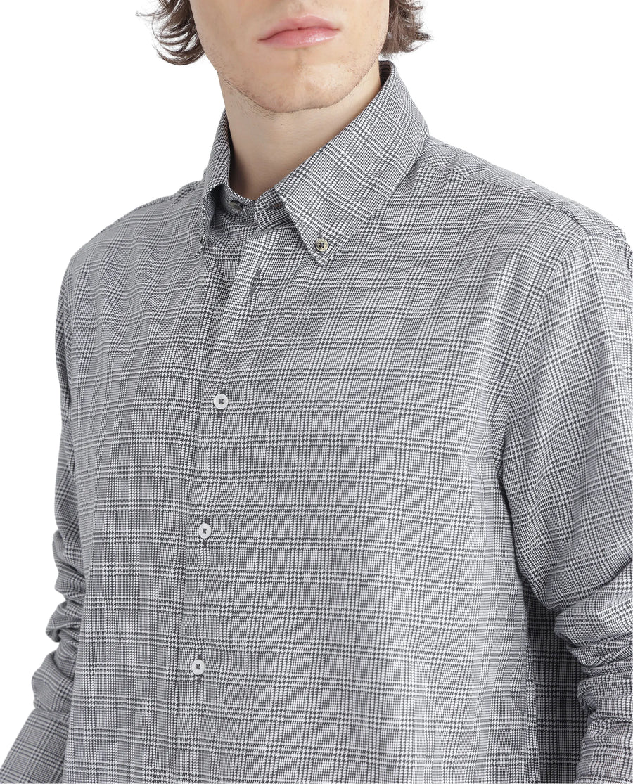 Rare Rabbit Men's Pankal Black Checked Print Oversized Fit Full Sleeve Collared Shirt