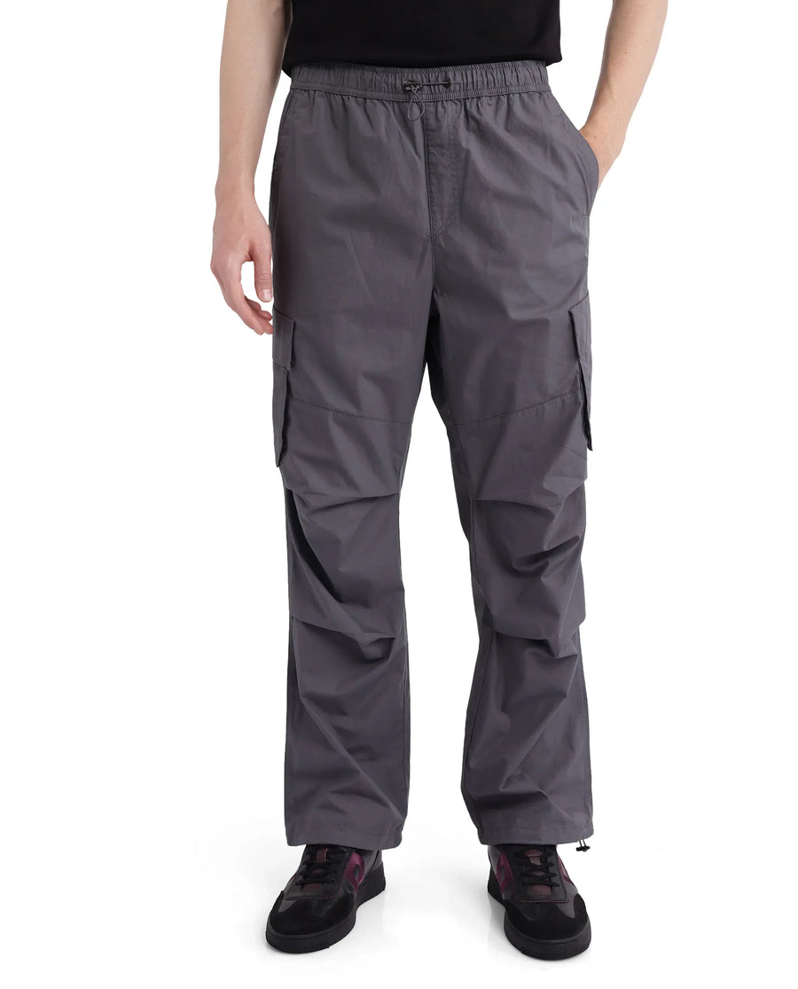 Rare Rabbit Men's Parc Grey Cotton Plain Regular Fit Trouser