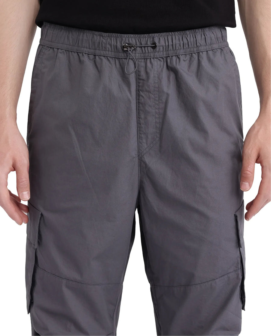 Rare Rabbit Men's Parc Grey Cotton Plain Regular Fit Trouser