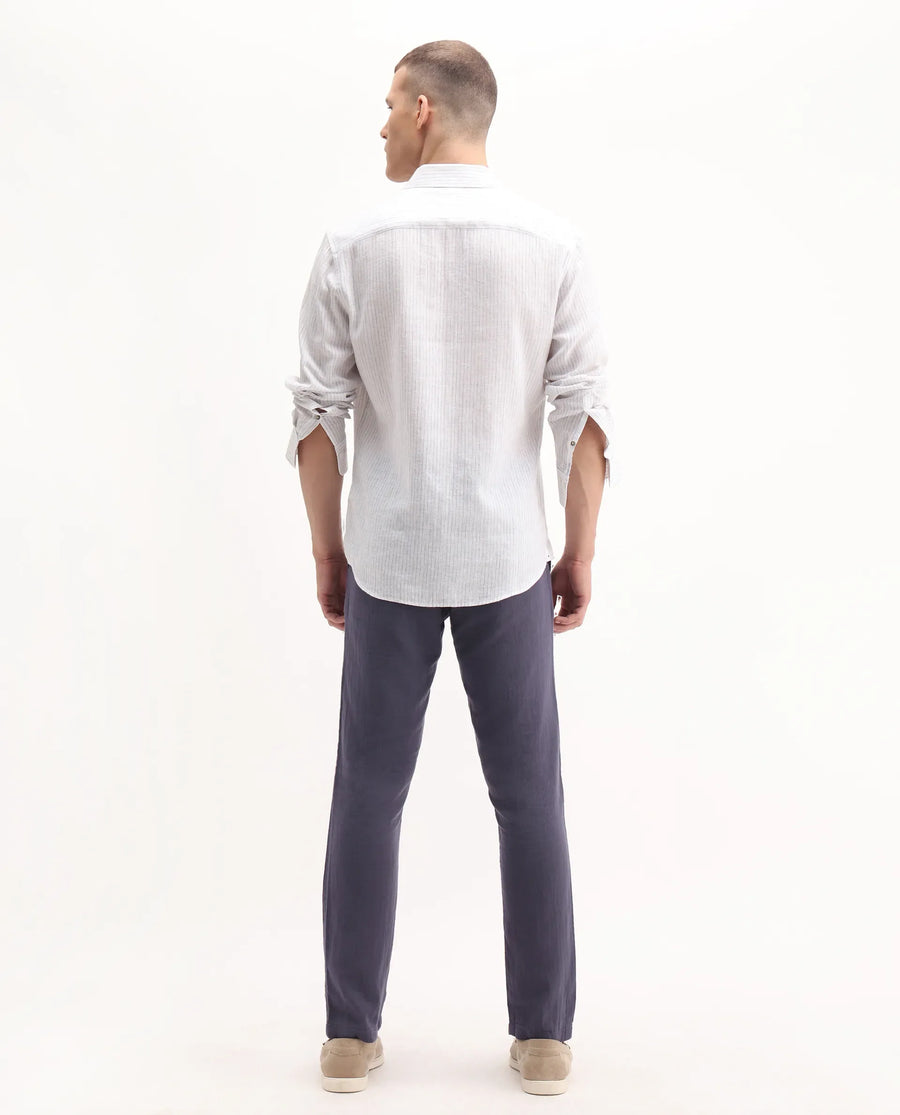Rare Rabbit Men's Pastor 2 Dusky Purple Cotton Plain Regular Fit Trouser