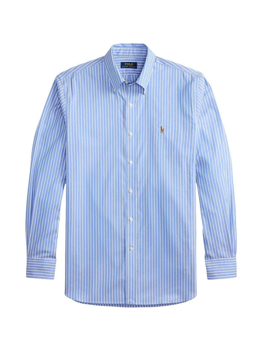 Polo Ralph Lauren Men Blue Custom Fit Striped Pinpoint Oxford Shirts