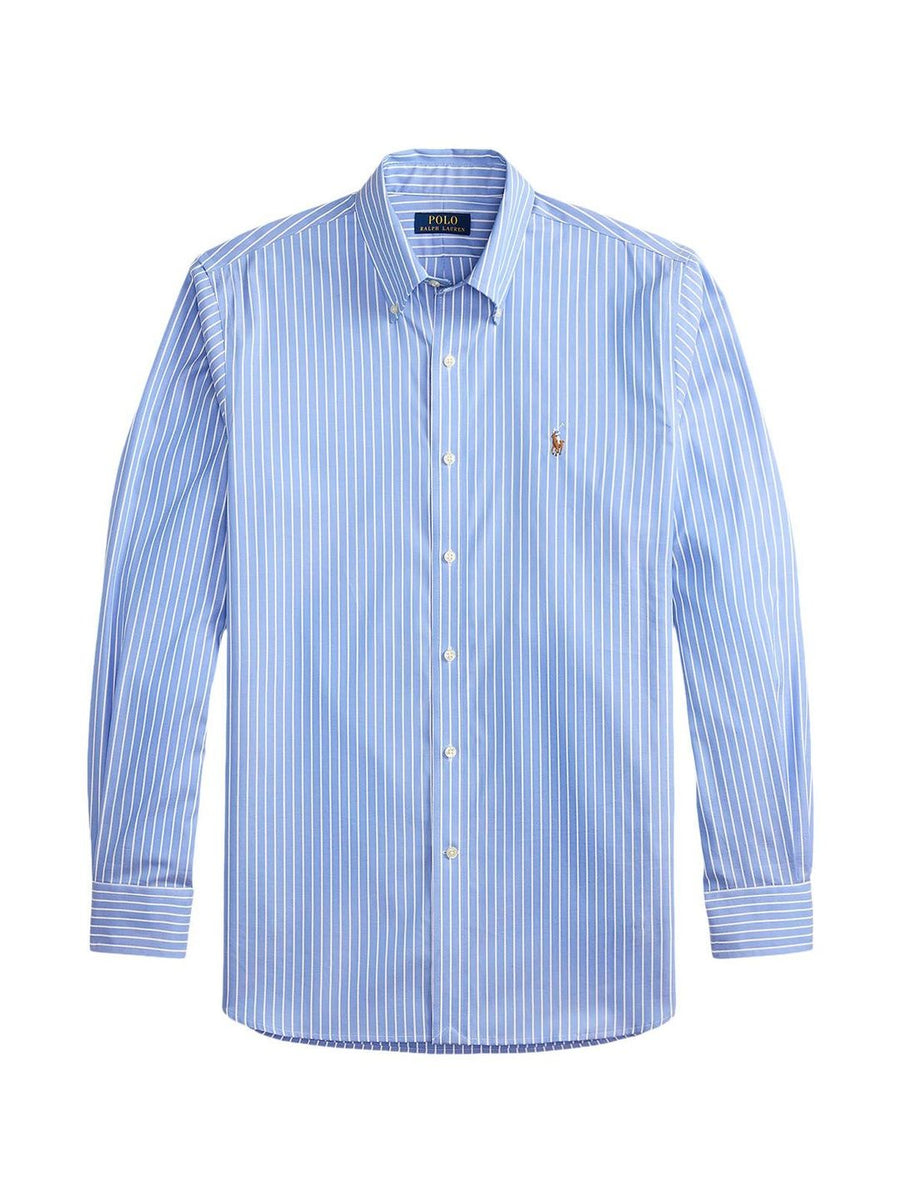 Polo Ralph Lauren Men Blue Custom Fit Striped Pinpoint Oxford Shirts