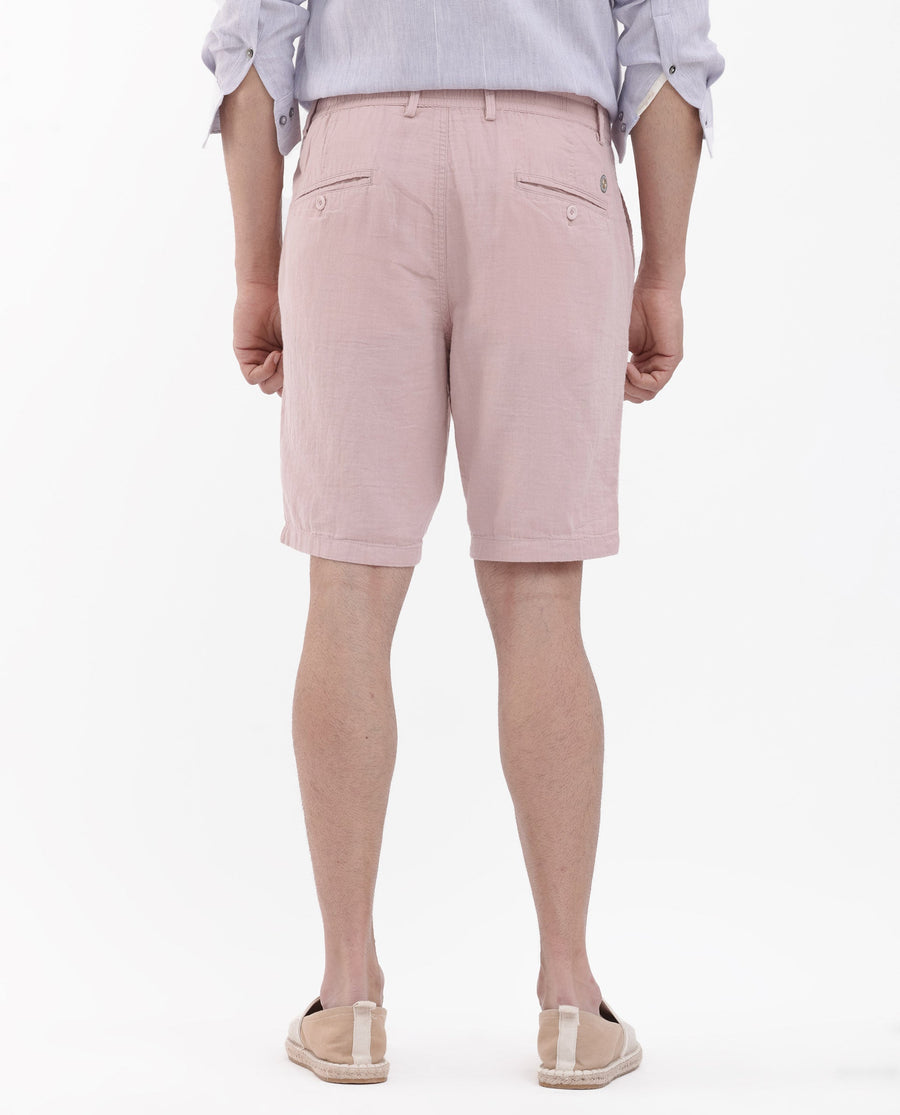 Rare Rabbit Men's Pinto Light Pink Cotton Plain Regular Fit Shorts