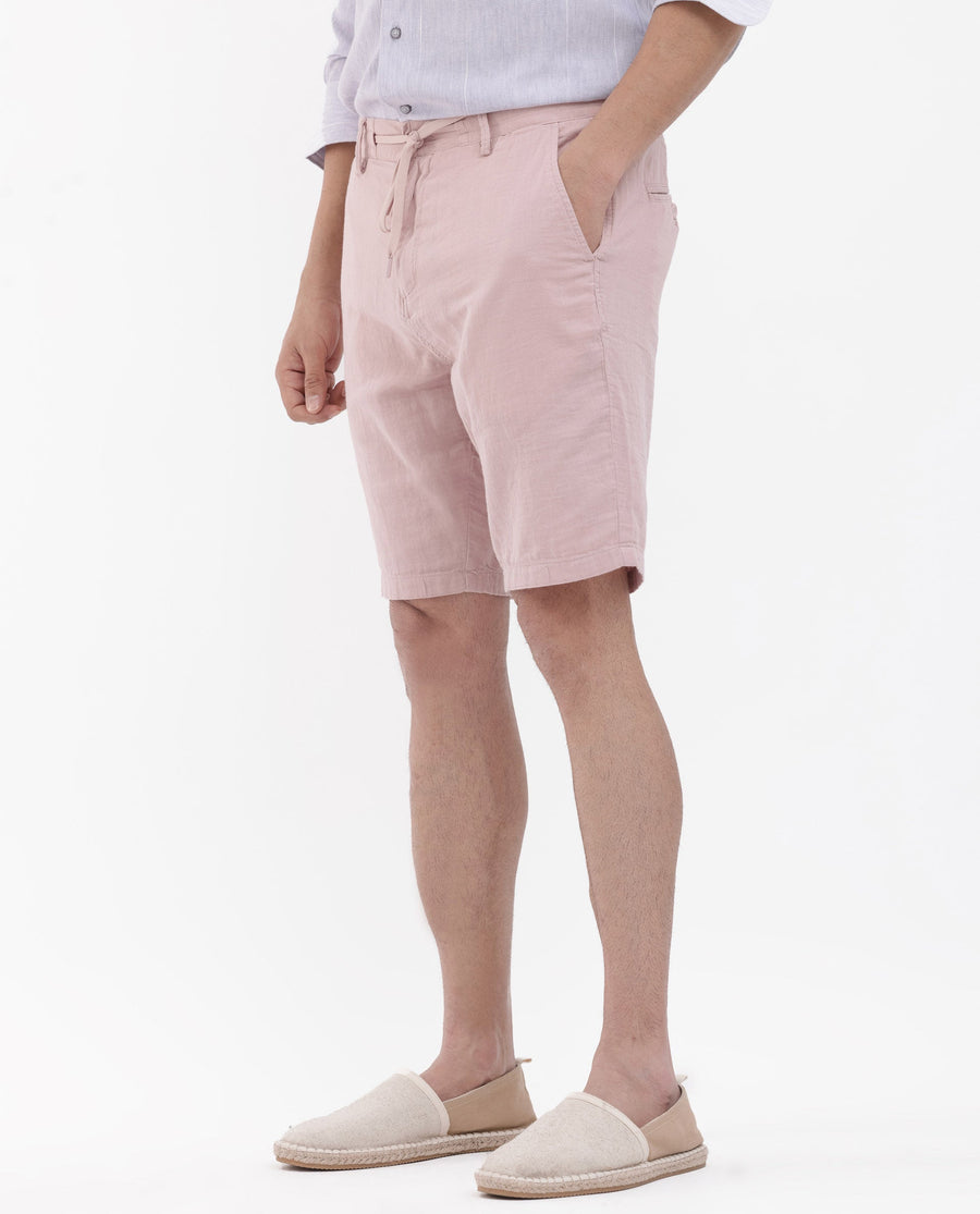 Rare Rabbit Men's Pinto Light Pink Cotton Plain Regular Fit Shorts