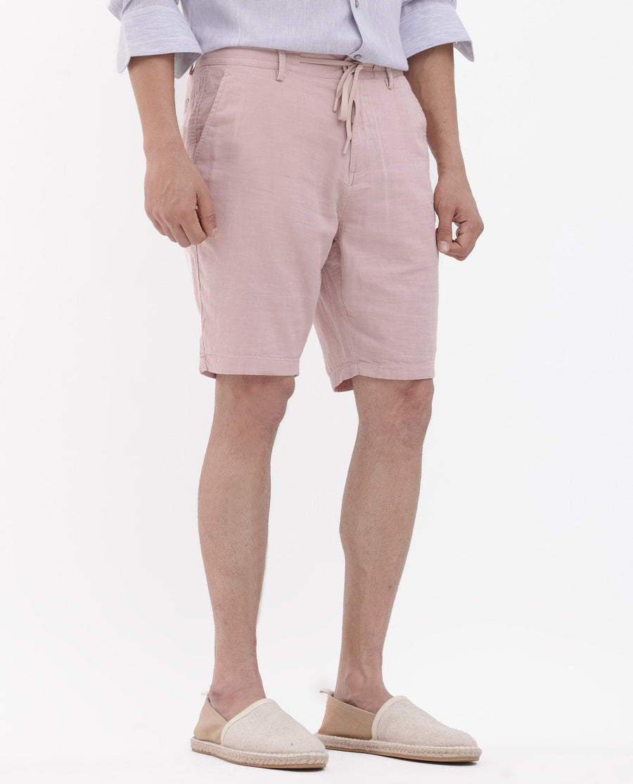 Rare Rabbit Men's Pinto Light Pink Cotton Plain Regular Fit Shorts