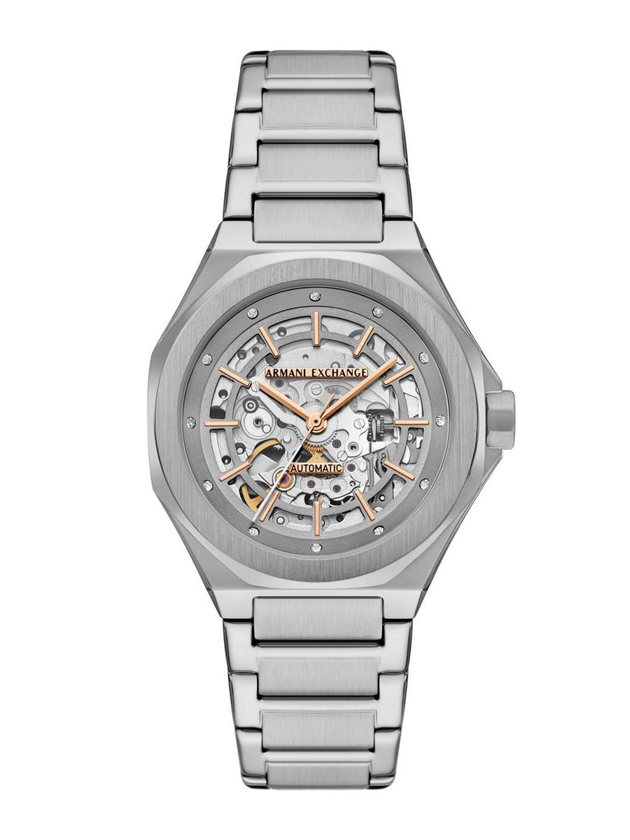 Armani Exchange Women Patterned Dial & Stainless Steel Straps Analogue Powered Watch
