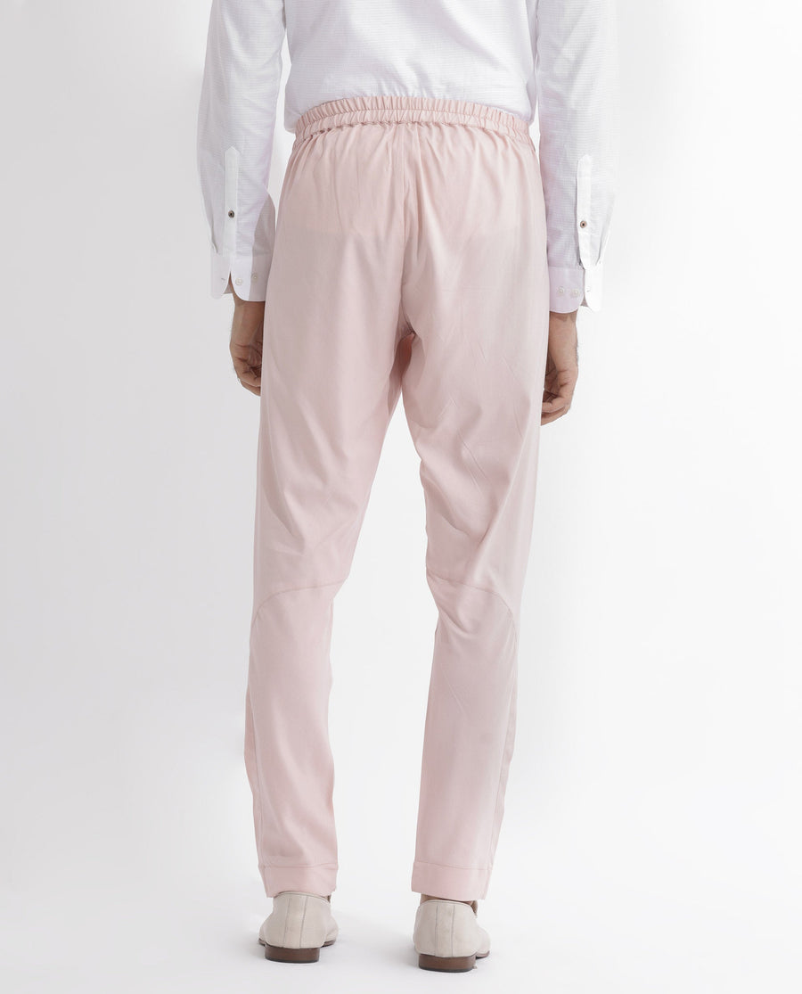 Rare Rabbit Men's Polin Pink Viscose Plain Slim Fit Pajama