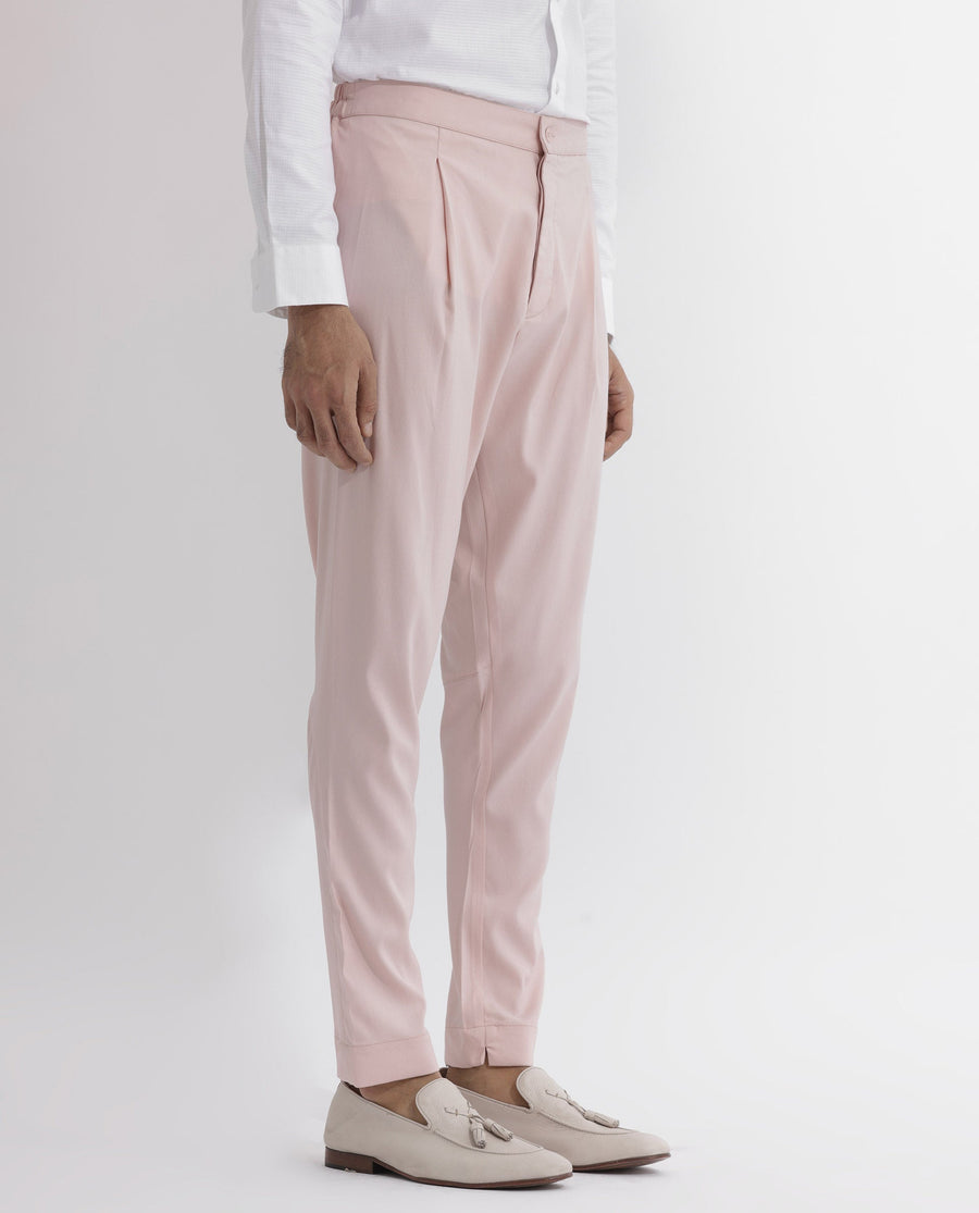 Rare Rabbit Men's Polin Pink Viscose Plain Slim Fit Pajama