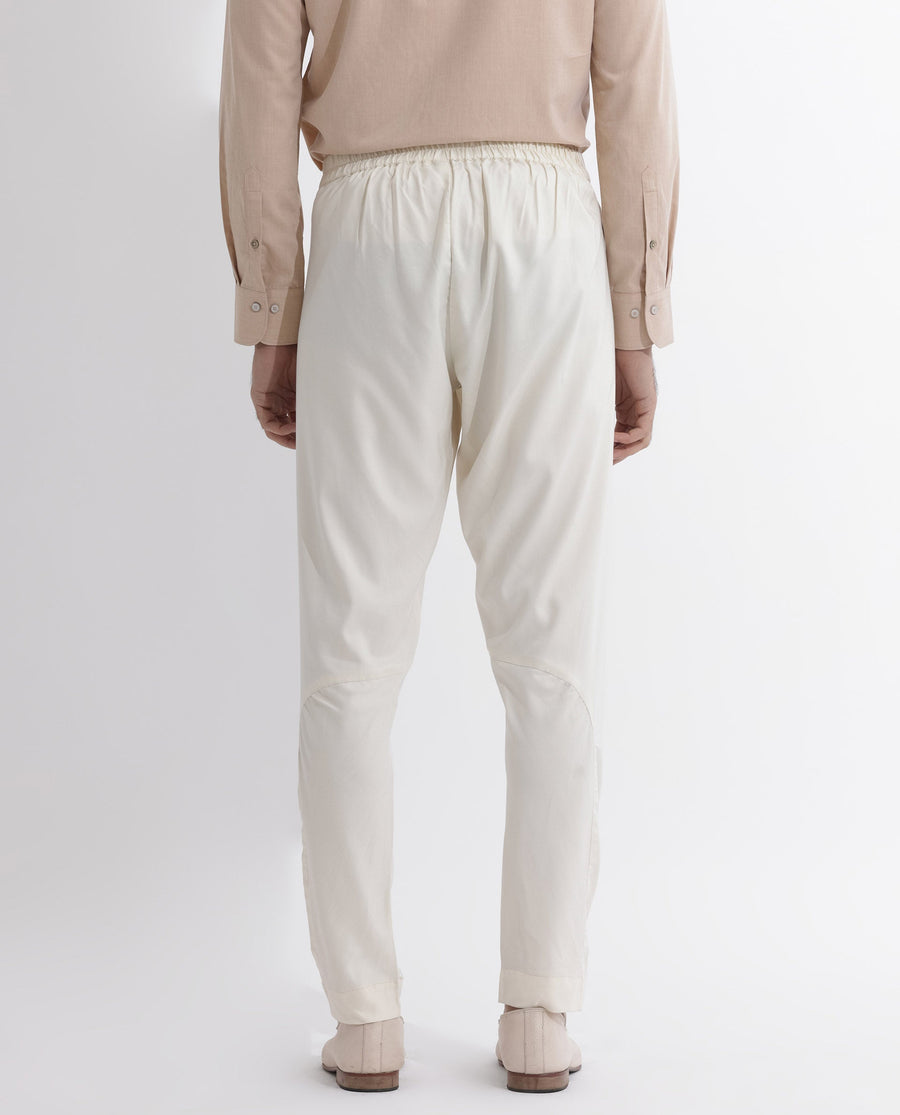 Rare Rabbit Men's Polin Beige Viscose Plain Slim Fit Pajama