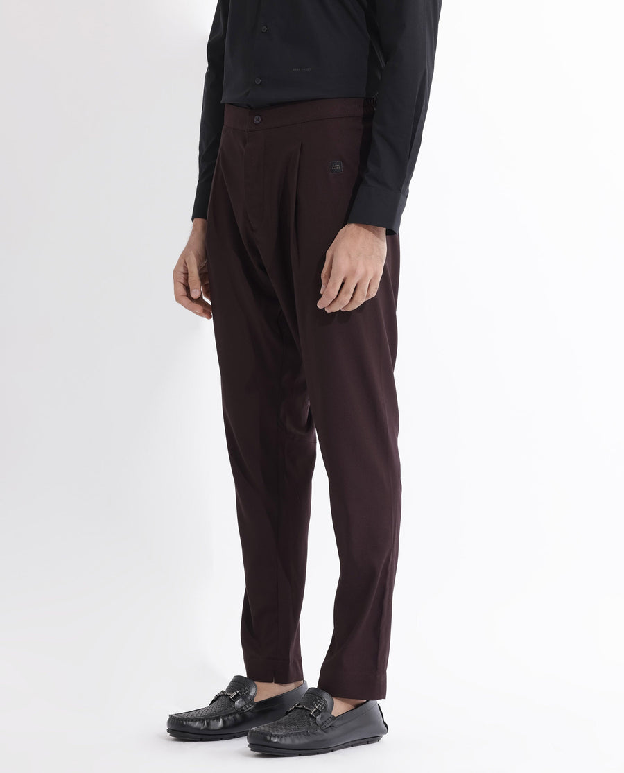 Rare Rabbit Men's Polin Maroon Viscose Plain Slim Fit Pajama
