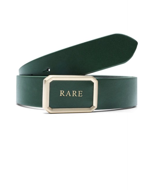 Rare Rabbit Men Poze Emrald Green Leather Belt