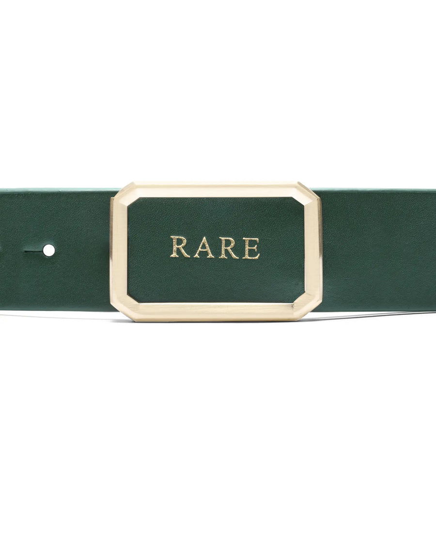 Rare Rabbit Men Poze Emrald Green Leather Belt