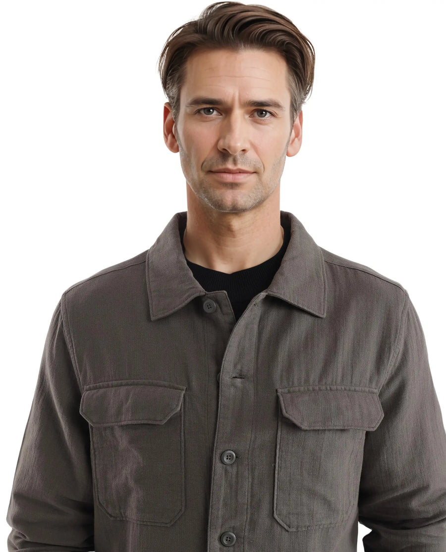 Rare Rabbit Men's Prest Dusky Green Cotton Plain Regular Fit Full Sleeve Collared Shirt