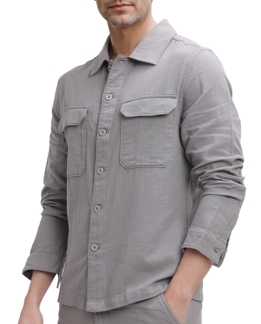 Rare Rabbit Men's Prest Dusky Brown Cotton Plain Regular Fit Full Sleeve Collared Shirt