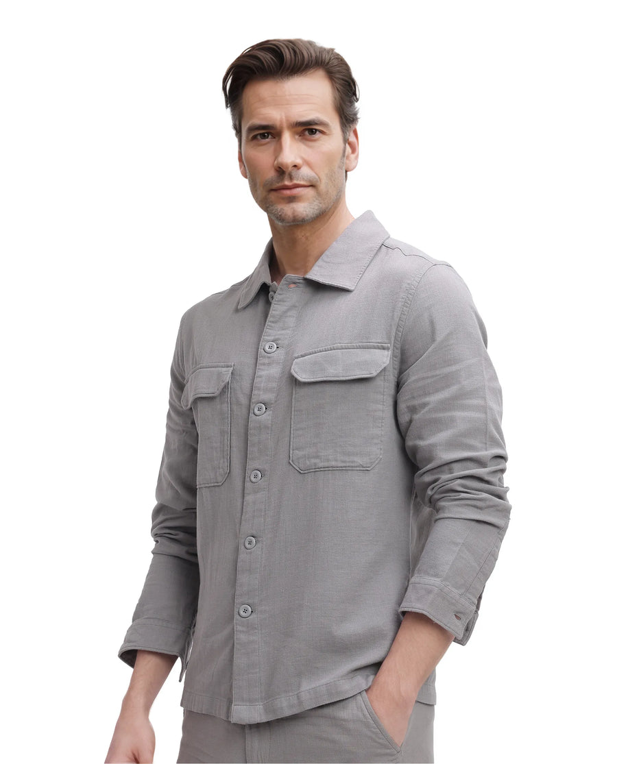 Rare Rabbit Men's Prest Dusky Brown Cotton Plain Regular Fit Full Sleeve Collared Shirt