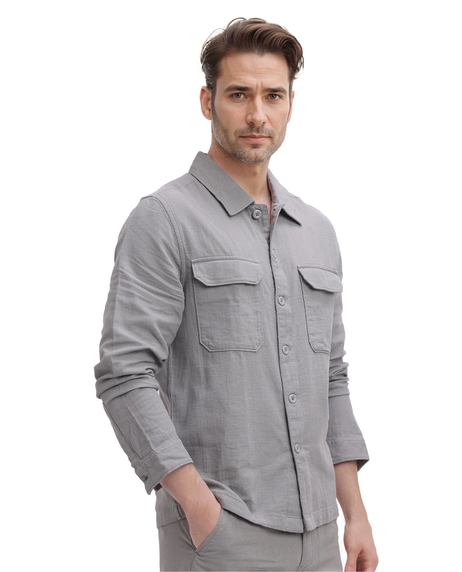 Rare Rabbit Men's Prest Dusky Brown Cotton Plain Regular Fit Full Sleeve Collared Shirt