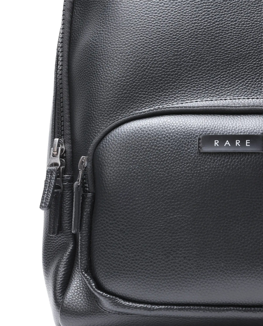 Rare Rabbit Men's Prom 1 Black Faux Leather Backpack Bags