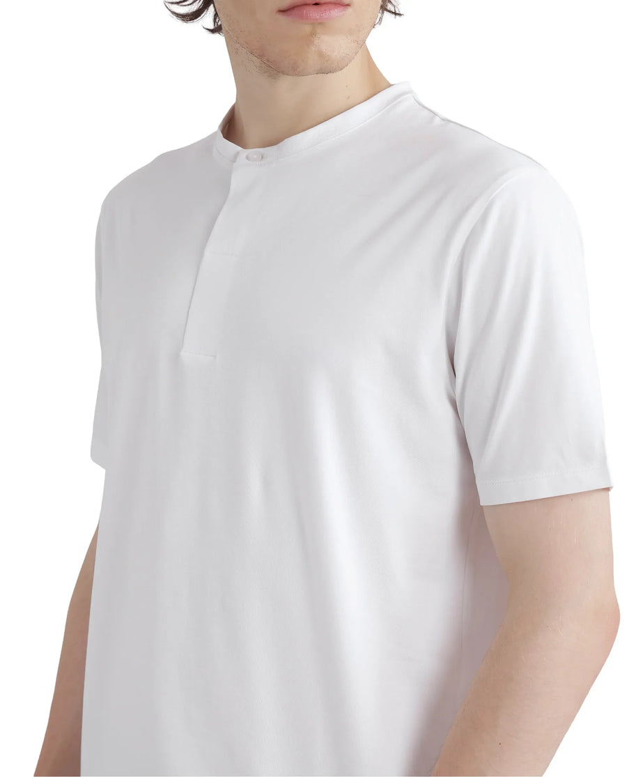 Rare Rabbit Men's Purt White Cotton Blend Plain Regular Fit Half Sleeve Crew Neck T-Shirt
